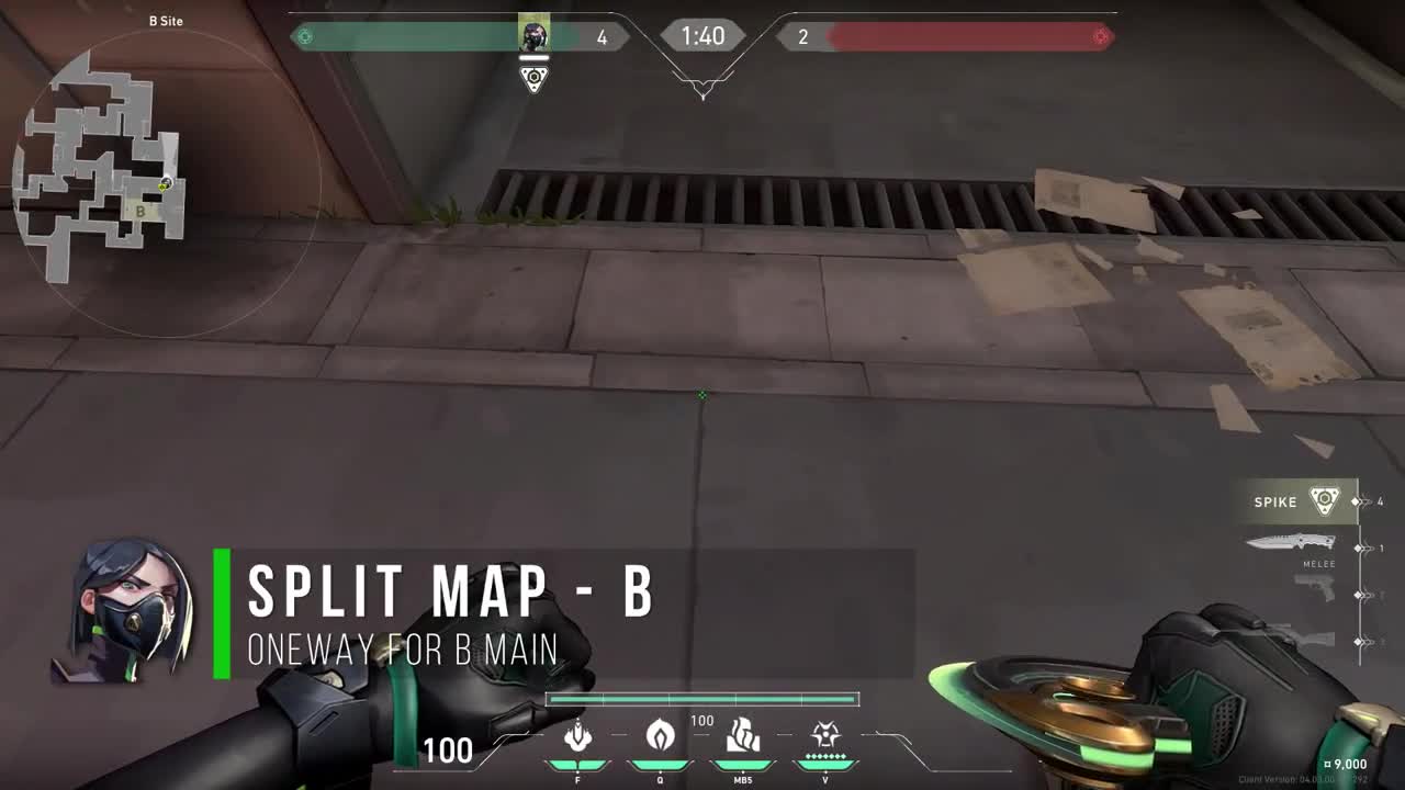 Lineup Video "B - Main Oneway Smoke" On Split For Viper | ValoLineups